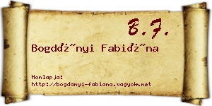 Bogdányi Fabiána névjegykártya